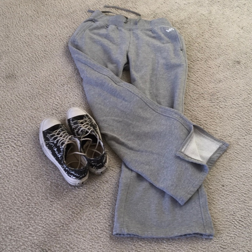 RVCA/ HEATHER GRAY”YUME”WIDE LEG JOGGER